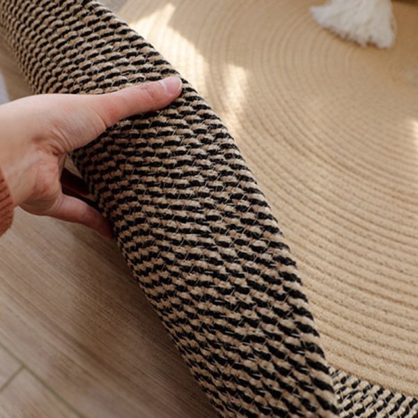 Jutemåtte rund, naturfiber af jute 75cm
