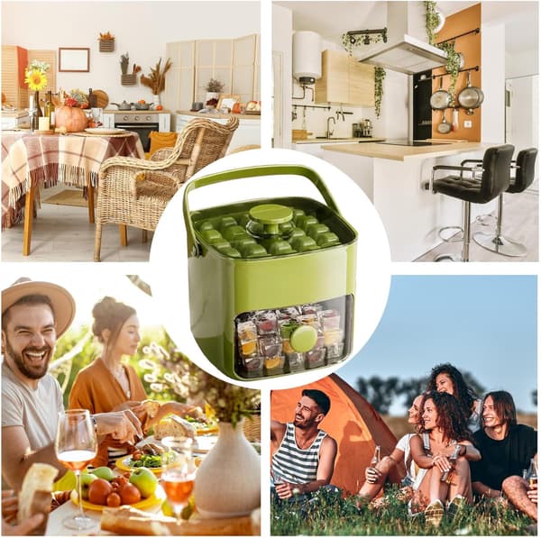 Fryseboks, bærbar isterningeform, picnic-mødekapacitet, camping green