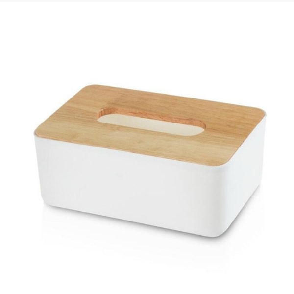 Hem enkel låda med mjukpapper i trä vardagsrum sivbord matlåda - vit, 1 st