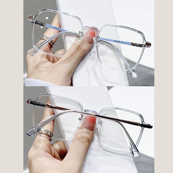Påskrea! Anti-blått ljus läsglasögon Fyrkantiga glasögon BRUNA Brow Brown Strength 100