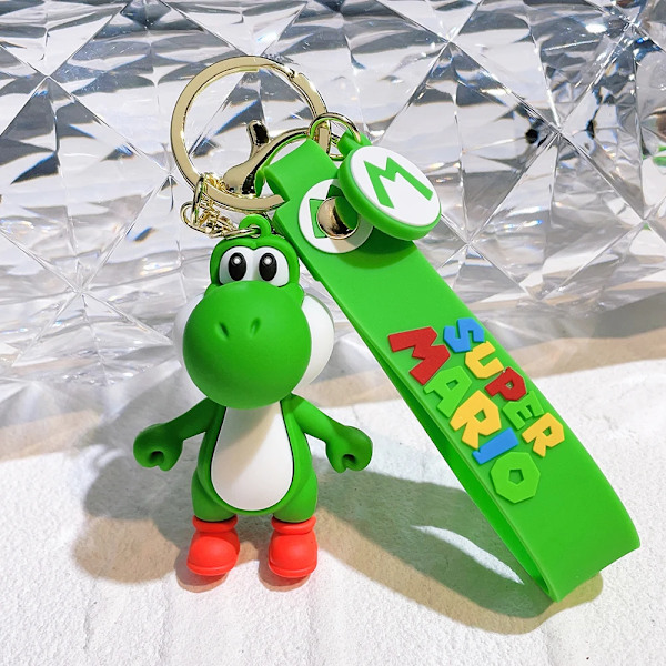 Super Mario Bros 3D Tegnefilm Nøglering Tilbehør Skoletaske Vedhæng Nøgleholder Dekoration Samling Pynt Børns Legetøj Fødselsdag Gave Tog