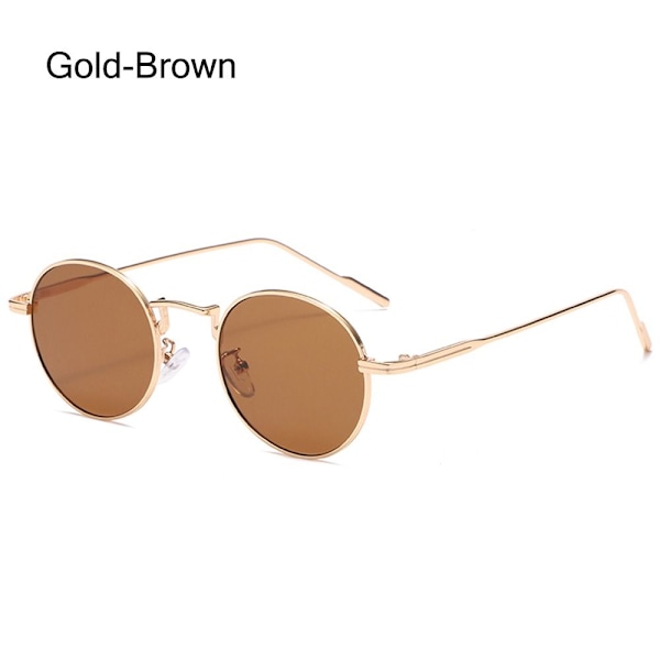 (Særlig kampagne) Runde solbriller til kvinder GULD-BRUN GULD-BRUN Gold-Brown Gold-Brown Gold-Brown