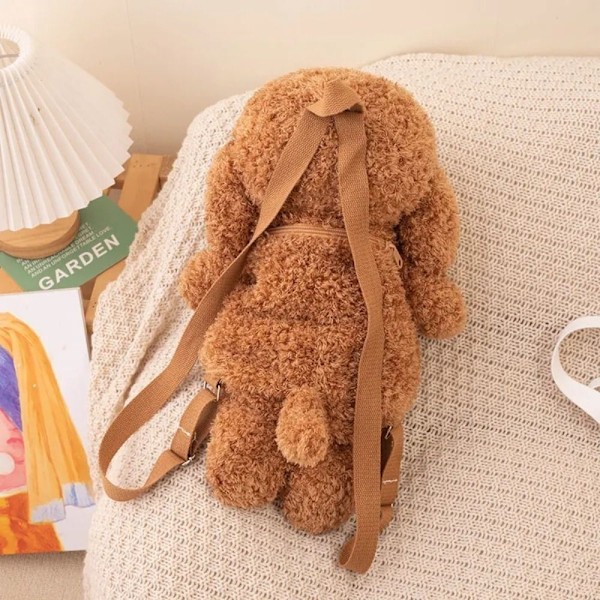 Teddy Dog Ryggsäck Plysch Ryggsäck MÖRKBRUN Dark brown