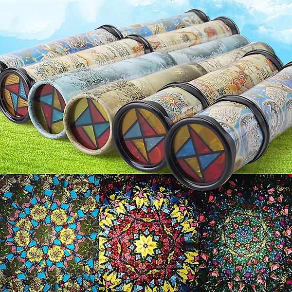 Värien tunnistus - Mukava kahva - Lasten kaleidoskooppi - Kiertävä - Monivärinen muotoilu - Klassinen kaleidoskooppi lapsille - Suuri 3 osaa Large 3 Section Random Color