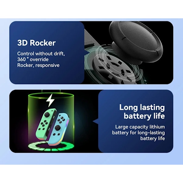 (Specialerbjudanden) Handhållen kontroller LED kompatibel med JoyCon Nintendo Switch Turkos