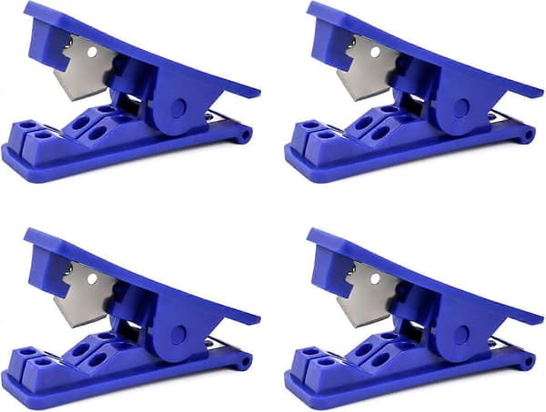 4-pakning PVC Rørkutter Nylon Plastslangekutter for opptil 1/2\" OD PU PE Rør, Blå
