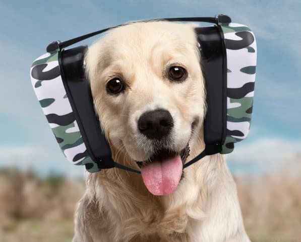 Kamouflage hund hörselskydd, hund hörselskydd