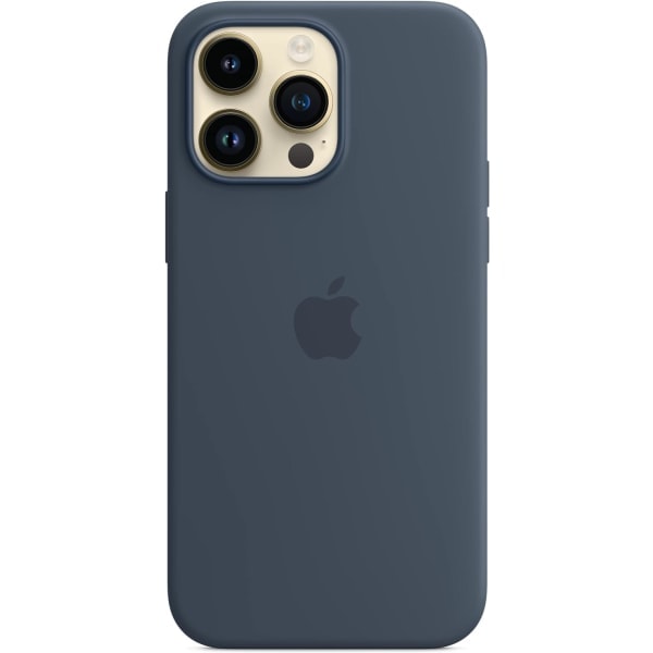 (Specialerbjudande) IC Apple Silikonfodral med MagSafe för iPhone 14 Pro Max stormblå