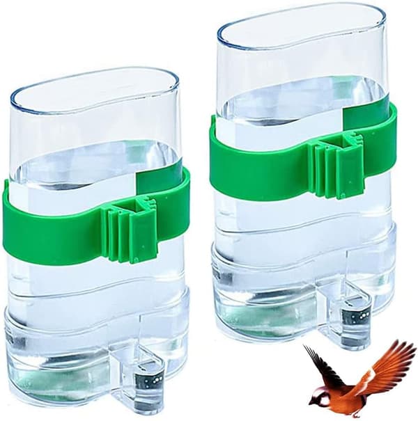 Bird Cage Water Bottle, 2 Pcs Automatic Bird Feeders, Automatic Bird Waterer, 13.4 x 7.5 x 3.2 CM