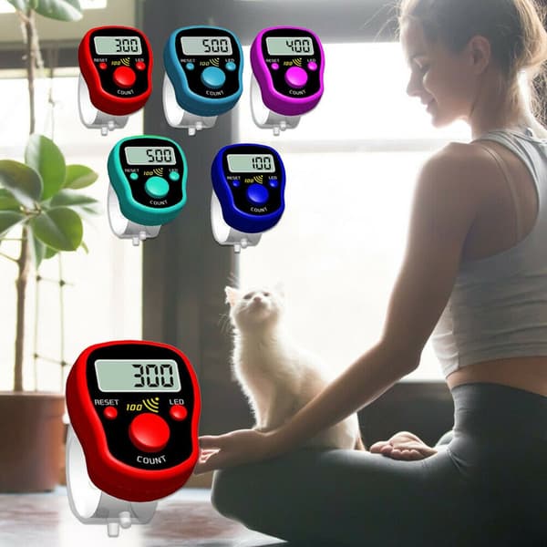 Mini finger tæller LCD LILLA purple