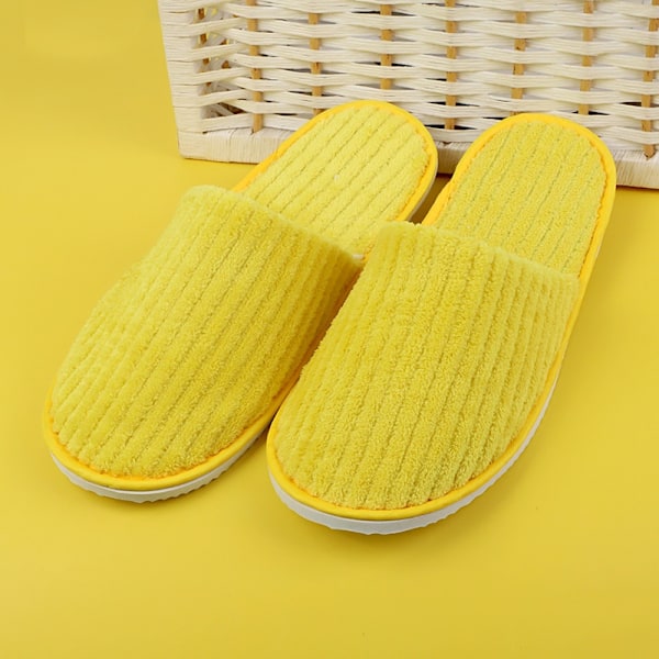 6 par spatofflor Gästtofflor Hotelltofflor engångsbruk - Perfekt yellow