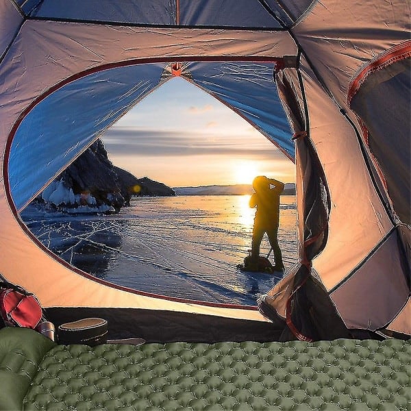 Ultralight makuualusta, ilmatäytettävä campingmakuualusta vihreä