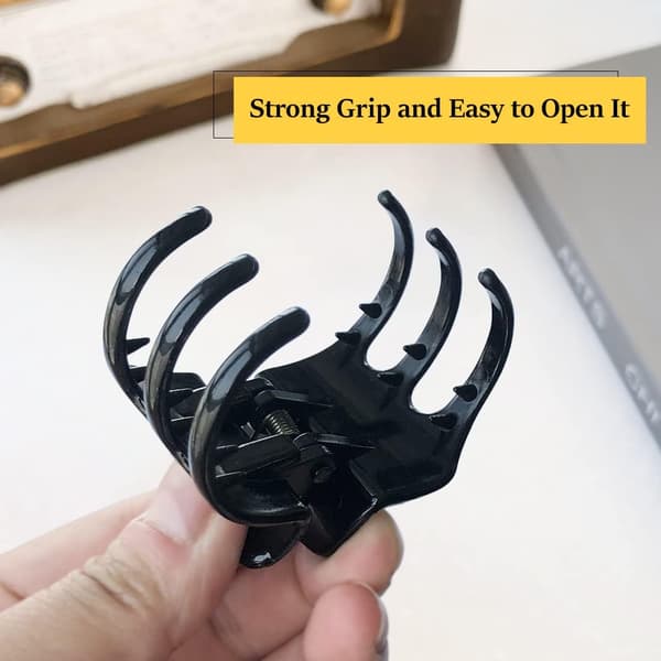 Svarte hårspenner, 12 stk medium størrelse 3,3 cm plastspenner