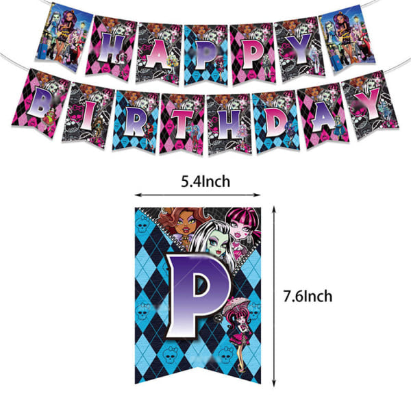 Monster High Syntymäpäiväjuhlat Koristeet Sarja Banner Balloon Kit Kakun Koristeet
