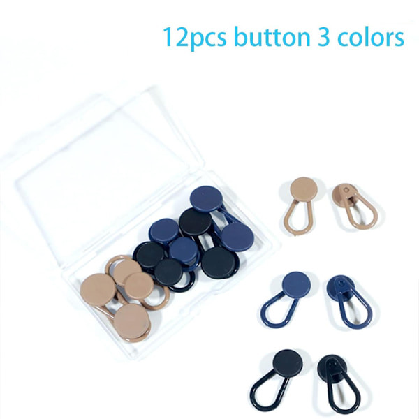 12 stk knapper for jeans, knapper til jeans, knapper til bukser, midjeforlengere for bukser