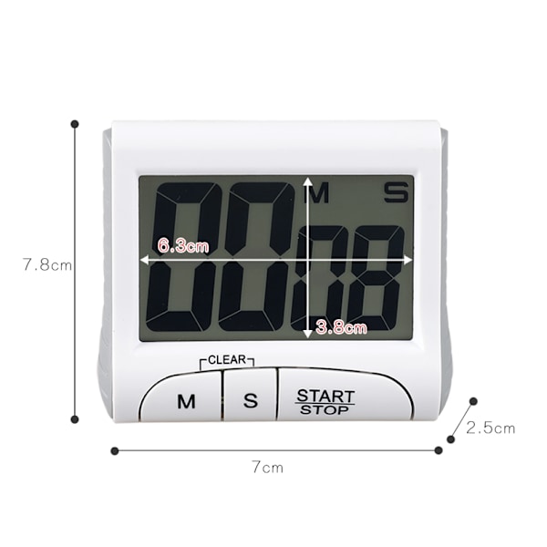 Hvid / Grå \"Nedräkning\" Køkken Timer