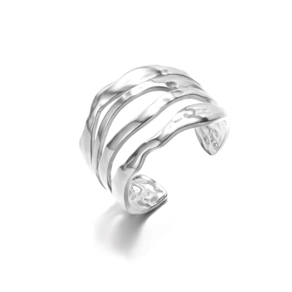 Punk Stil Geometriske Store Ringer Rustfritt Stål Justerbare Brede Ringer For Rock Kvinner Menn Smykker anillo hombre Cyan Cyan Resizable