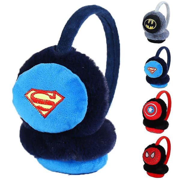 Superhelte Spider-Man Batman Bløde Ørevarmere Vinter Varme Øreklapper Drenge Piger Gaver c Superman