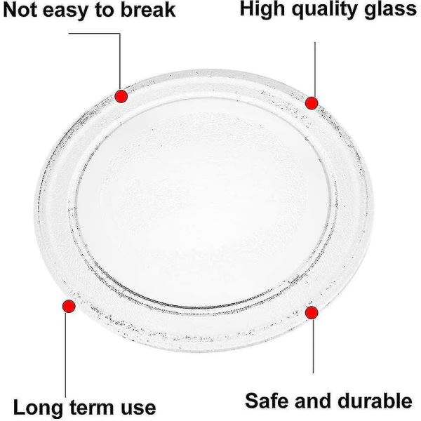 Universal mikrobølgeovn glasplade med holder, 245 mm/24,5 cm/9,65 tommer