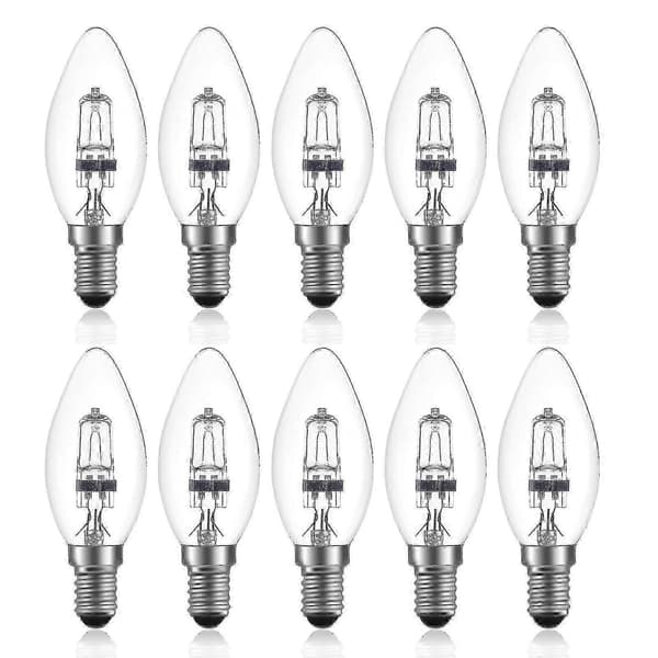 10x 42W E14 Dimbar Halogen Lyspære - 220 - 240V, 2700K Varmhvit