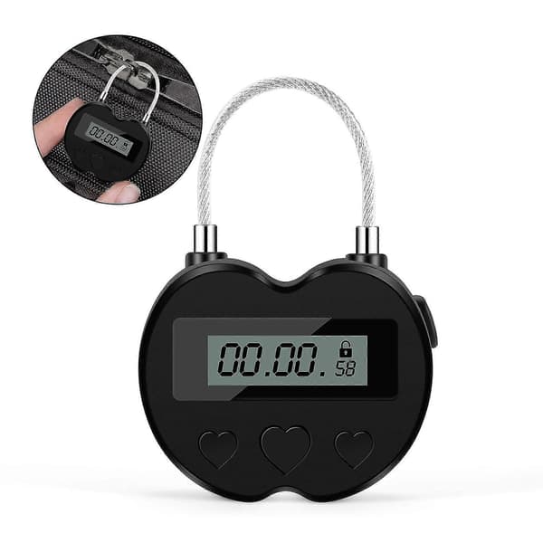 Smart Tidslås LCD-display Multifunktionel Elektronisk Timer til Rejser, Vandtæt USB Genopladelig Midlertidig Timer Hængelås