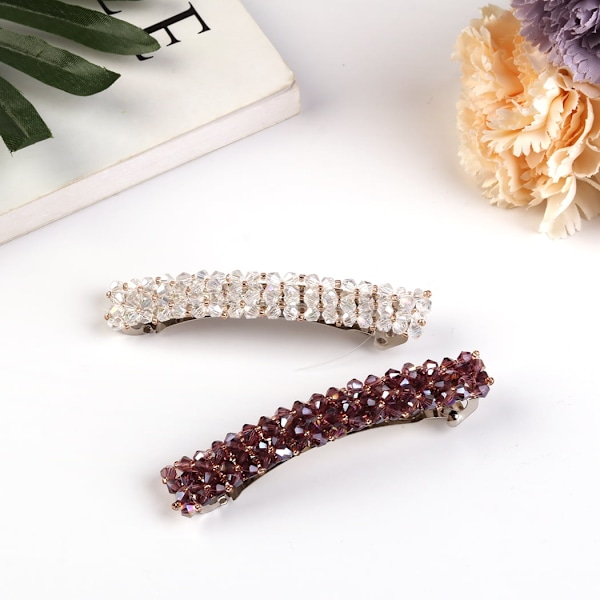 6 stk. hårklemmer med rhinestones, dekorative hårklemmer