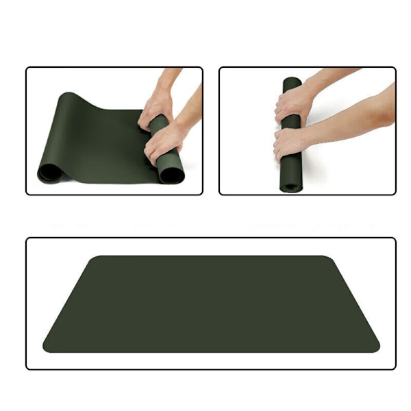 Dobbeltsidet Læder Skrivebordsunderlag Udvidet Mussemåtte Stor Mussemåtte Skridsikker Gulvmatte Skrivebordsunderlag med Syet Kant 80x40cm