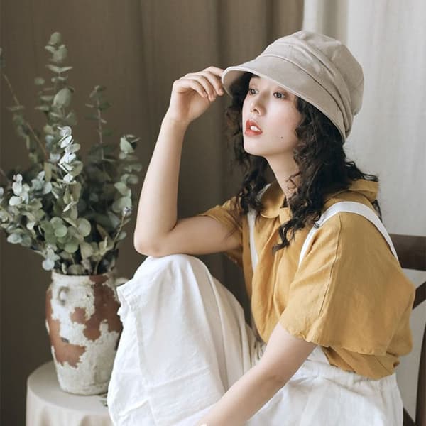 Åttkantig Bucket Hat Solhatt BEIGE beige