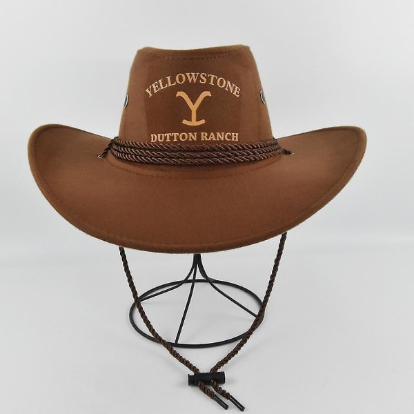 Europæisk og Amerikansk Yellowstone Buet Skygge Cowboyhat Retro Jazzhat Yellowstone Cowboyhat Ridderhat