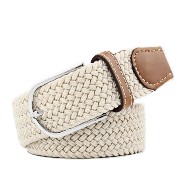 Flerfarvede elastiske vævede bælter Casual flettet stretchbælte 26 Natur