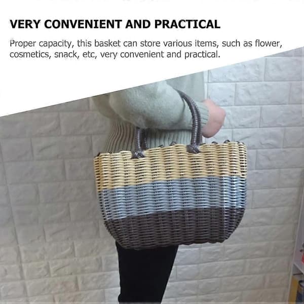 Woven Basket Large Basket Decorative Basket Sundries Container Handheld Basket
