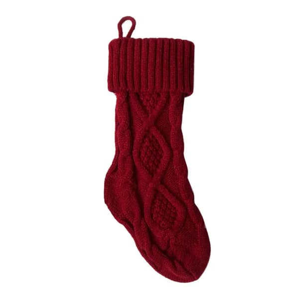 Vinterstickad Ull Godispåse Strumpor Hängande Julklapp red