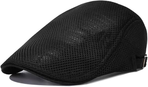 Sommercaps for menn, flat caps sommer mesh flat caps Black