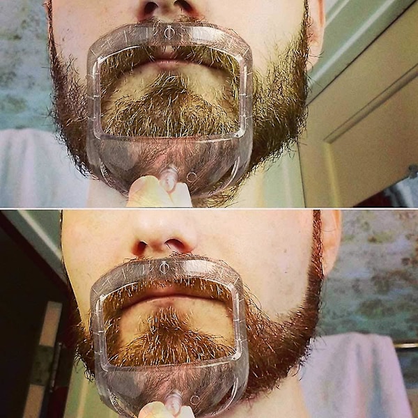 (Arbejdernes Dag-kampagne!) 5 Størrelser Goatee Barberingsskabelon Skæg Guide Shaper Skægformning & Styling Skabelon Til Mænd White
