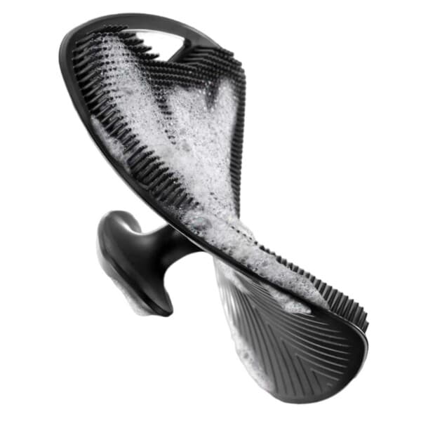 Eksfolierende silikone brusebørste til mænd - Body Scrubber sort black