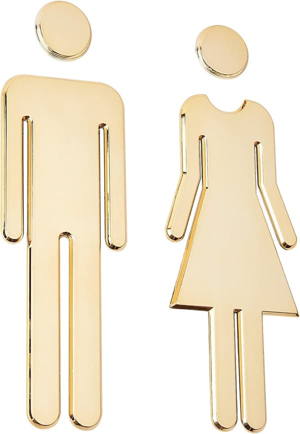 Selvklæbende toiletskilt til damer og herrer, badeværelsesskilt