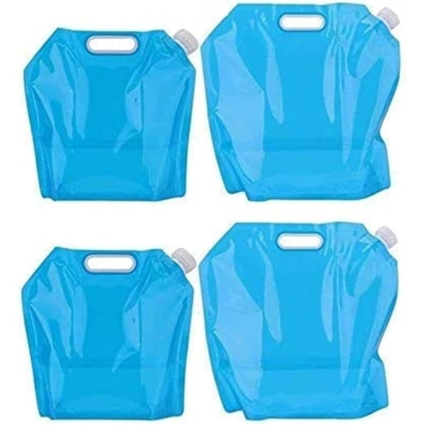 4 st 30L hopfällbara vattenbehållare 2 x 5L + 2 x 10L Vattenpåse, hopfällbar vattentransporttank