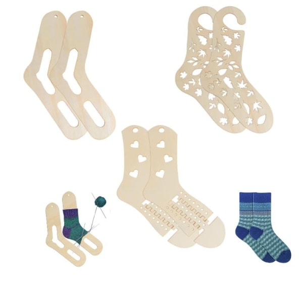 (Arbetardag-kampanj!) 6 st Trästrumpblockerare Justerbar Sock Blocker Stickad Strumpa