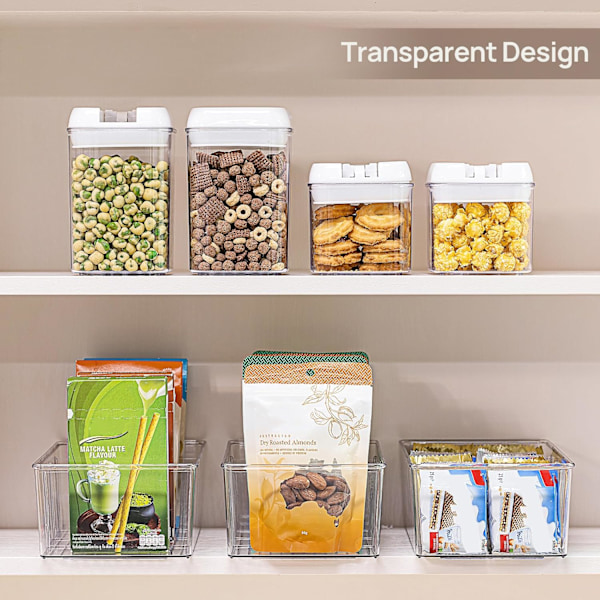 QU*Vtopmart Kylskåpsförvaring med 4 Fack, BPA-fri Kök, Stapelbar Matförvaringslåda för Tepåsar, Snacks, Kryddor