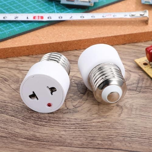 35x50mm 2-pack E27 Bulb Socket Adapter Light Socket Converter Screw Socket Bulb Converter for Porch Camera Patio Garage