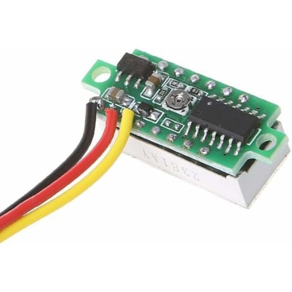 4 st Mini Voltmeter, Digital DC Voltmeter 0,28 tum, Panel 0-100V DC 3-trådig Spänningstestare LED-display, Mini Voltmeter G