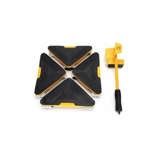 Furniture Moving Set with 5 Pieces Lifting Tools, Rollers, Wheels, Bar, Handle