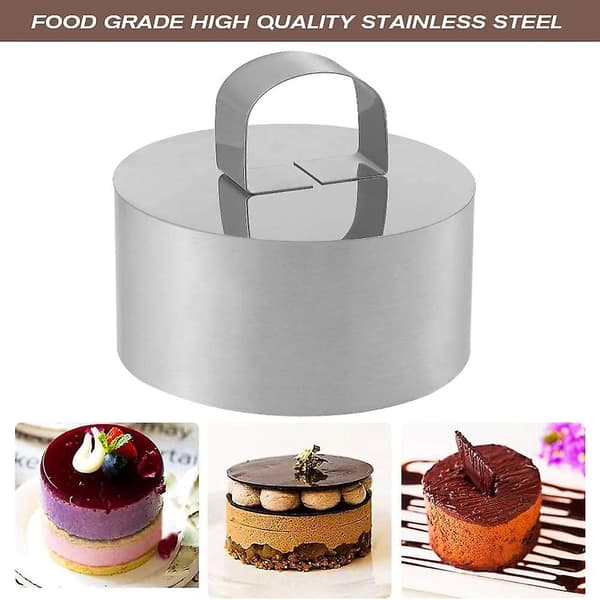6 Kageringe, Rund Kageform, Kagering i Rustfrit Stål, Mousseform til Bagning, Rund Ring til Dessert