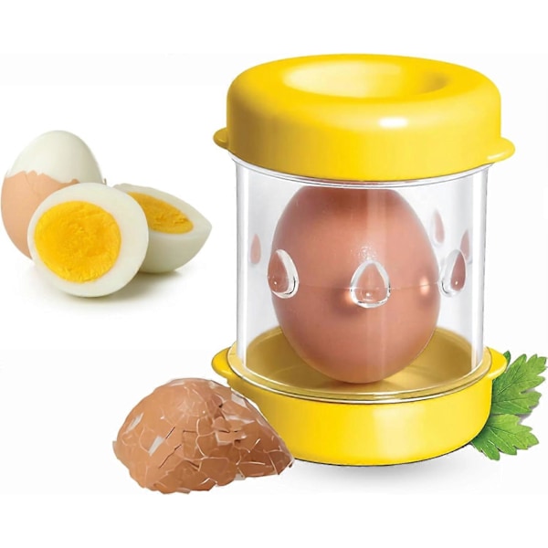 Äggskalare för hårdkokta ägg, Snabb manuell äggskalare, Äggskalsseparator, Snabbt och enkelt att ta bort äggskal Yellow