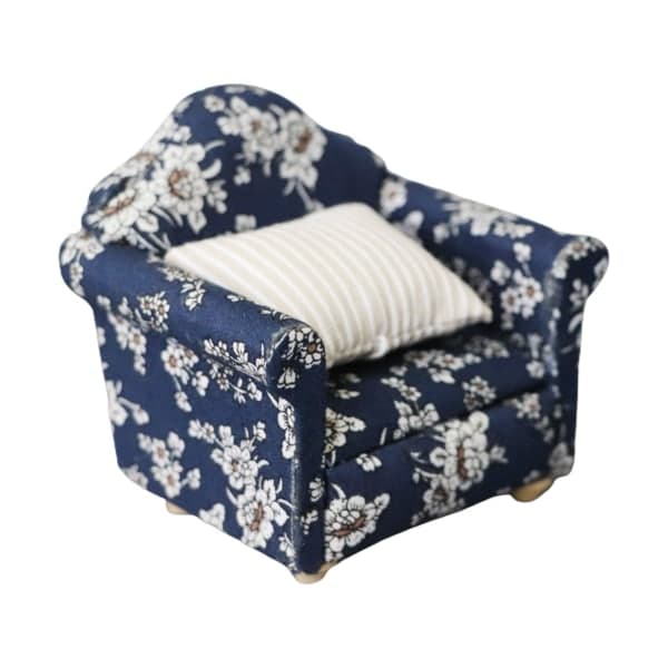 Landstilsoffa Mini Sofa Dukkehussofa Miniatyr Sofa og Sæt Træ Simulering Møbler Pigefavoritgave null - 9