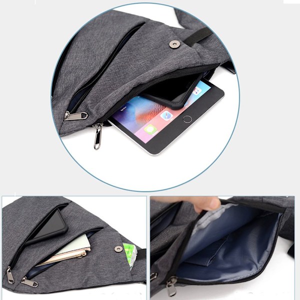 Herrar Casual Axelväska Resa Crossbody Väska Gray
