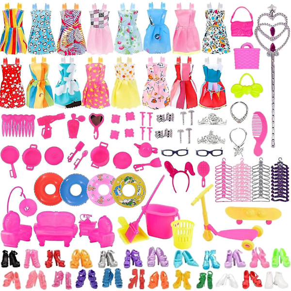 (Työväenpäivä-kampanja!) 40kpl/setti Barbie-nuken vaatteet uimapuvut bikinit tarvikkeet Barbie-nukelle kengät saappaat rullalauta Barbie-nuken tarvikkeet