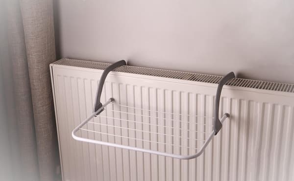 5-stangs sammenklappelig tørrestativ til radiator, håndklædeholder, tøjstativ Grey
