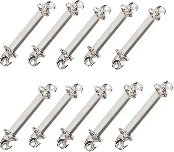 10-pak 2-hullers ringbind mekanisme udskiftningssæt, 2 O-ringe metalclips ringbind mekanisme løse blade binderinge til organisatorer