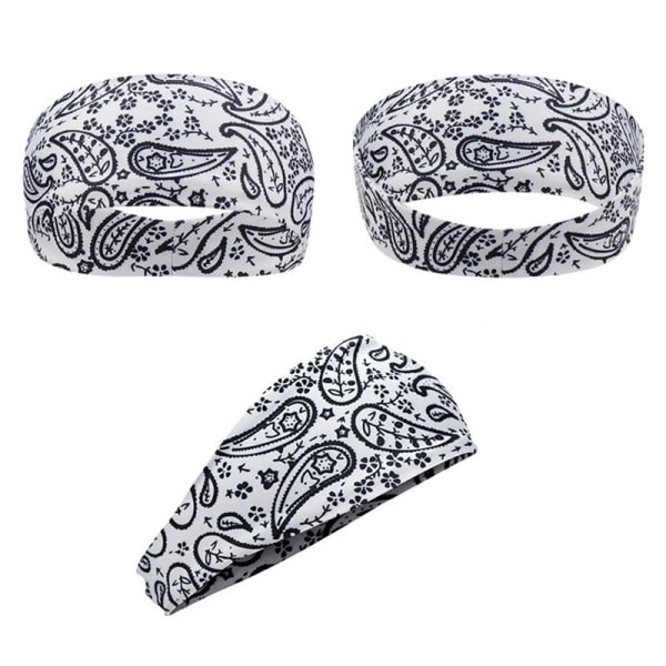 Hårband Kvinna Bred Elastisk Mjuk 4-pack, Pannband Tryckt